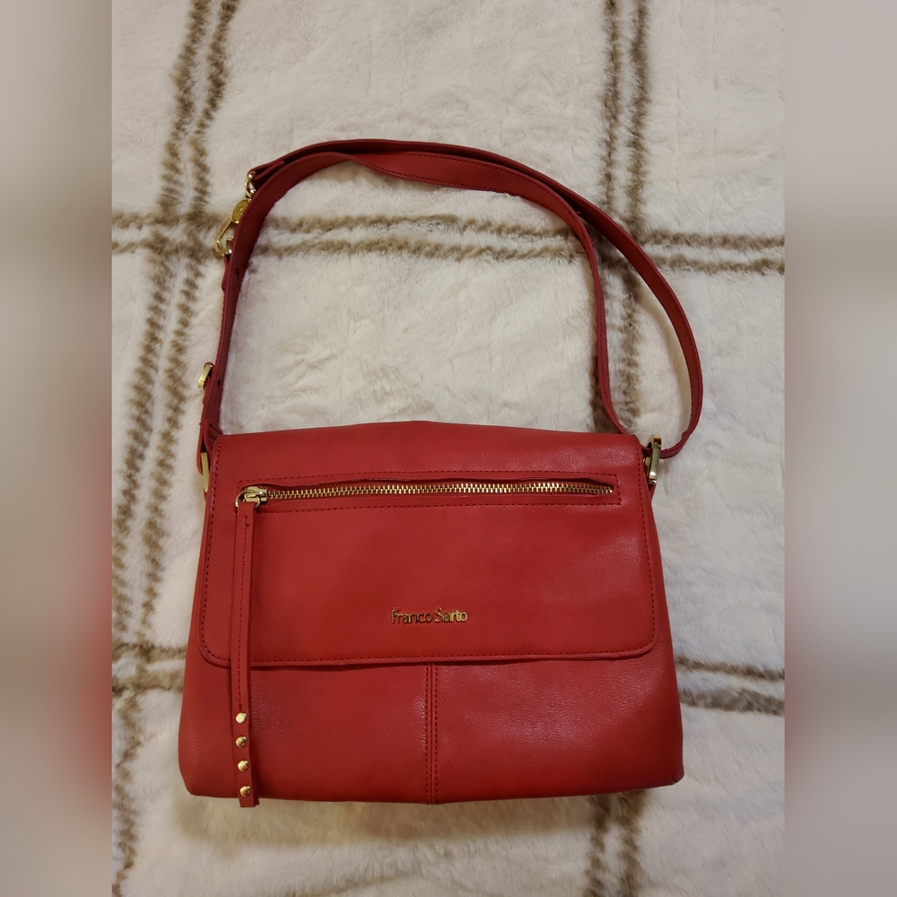 Franco Sarto Bold Red Shoulder Bag New Without Tags